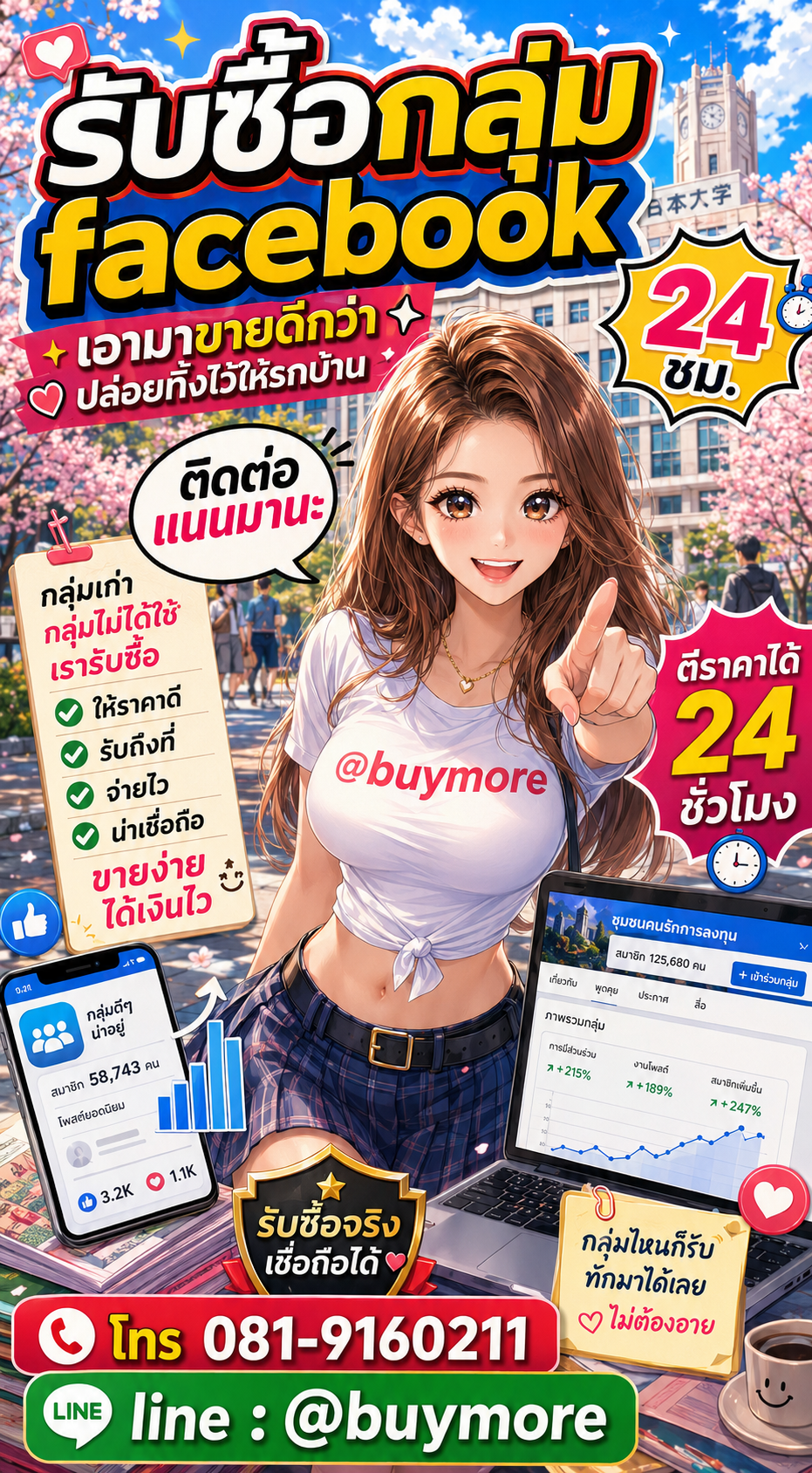 รับซื้อ Page Facebook Buymore.in.th ติดต่อประเมินราคา 24 ชั่วโมง