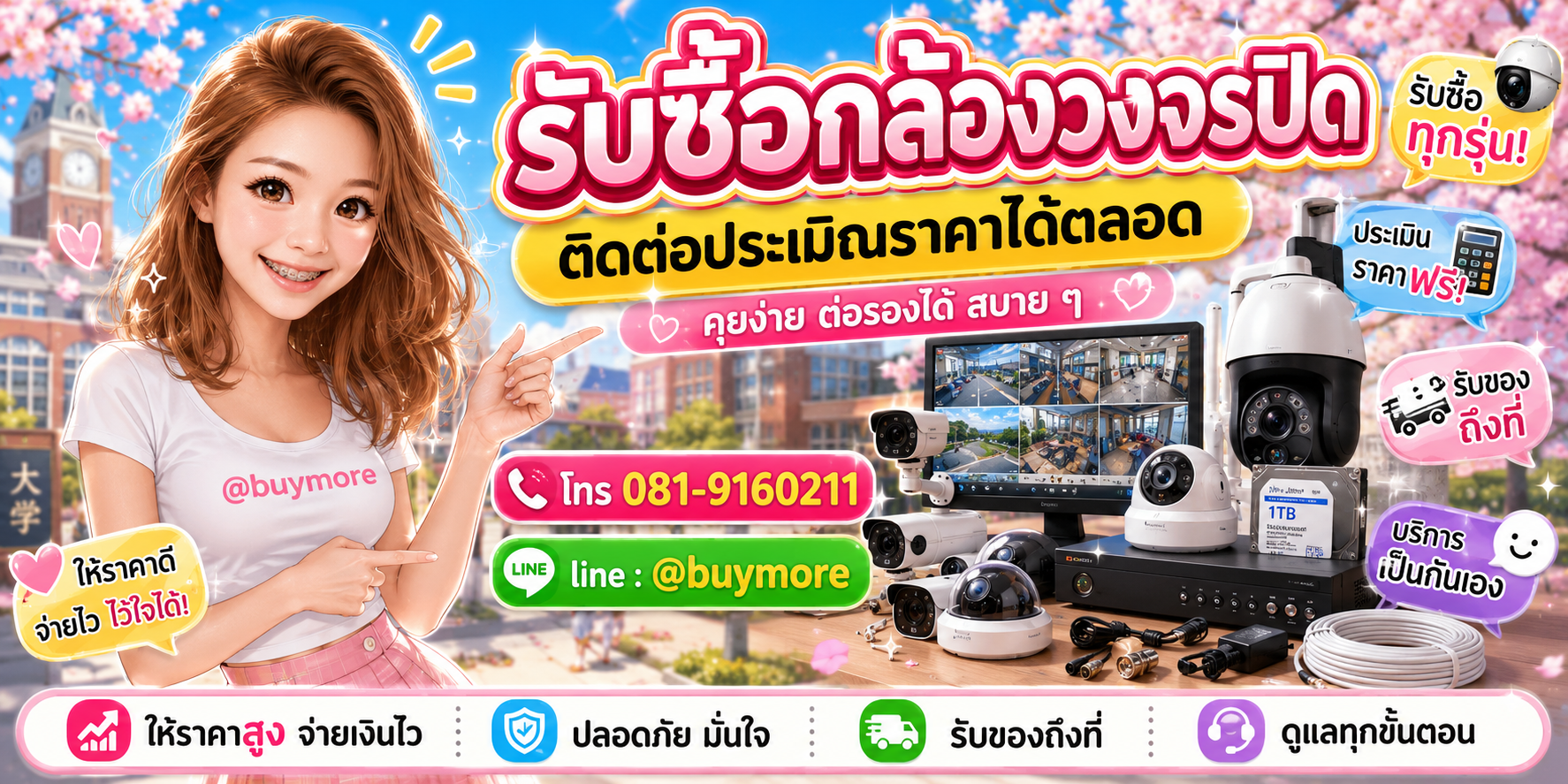 รับซื้อกล้องวงจรปิด ติดต่อประเมินราคาได้ตลอด คุยง่าย ตอบไว