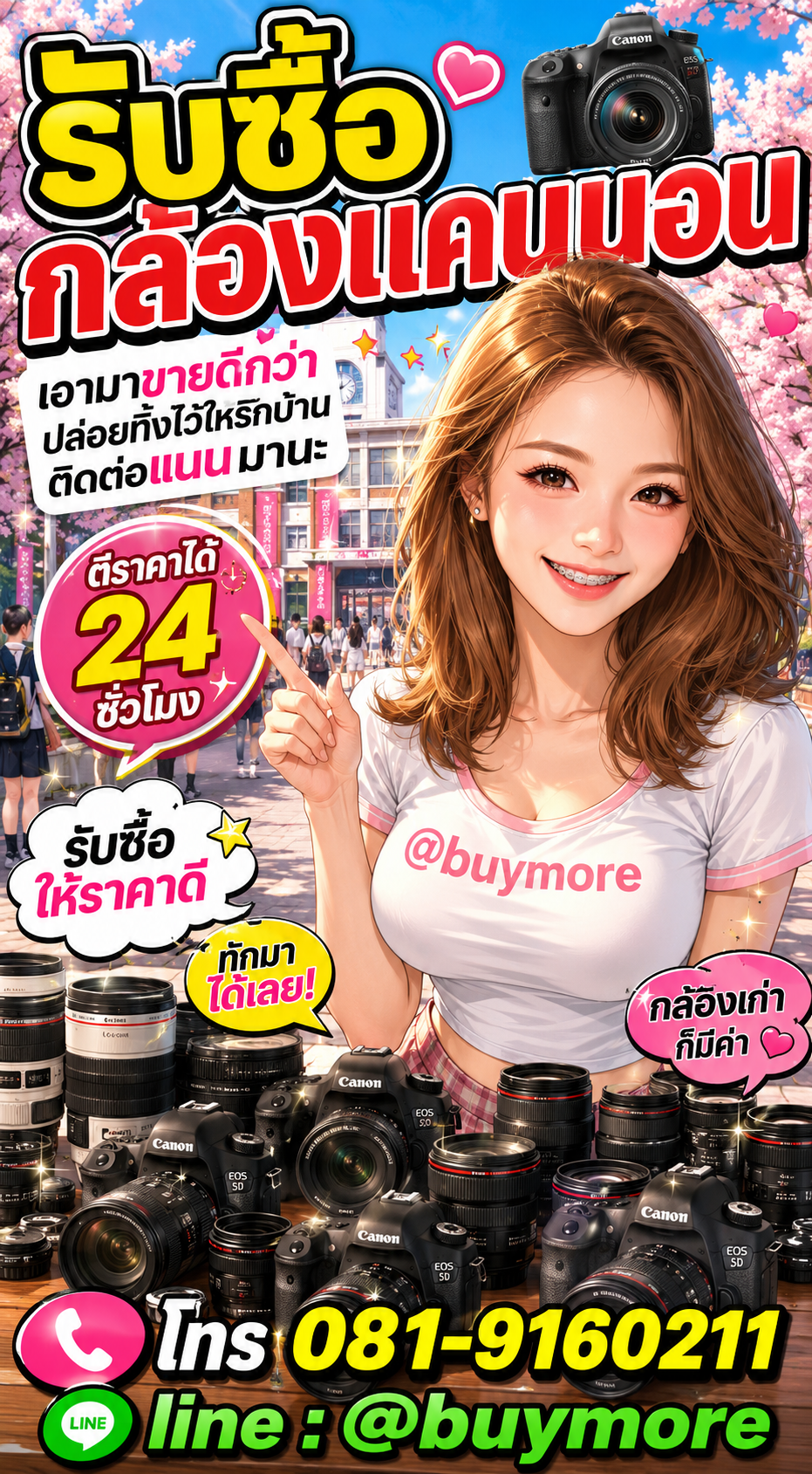 รับซื้อกล้องแคนนอนมือสอง Buymore.in.th ติดต่อประเมินราคา 24 ชั่วโมง