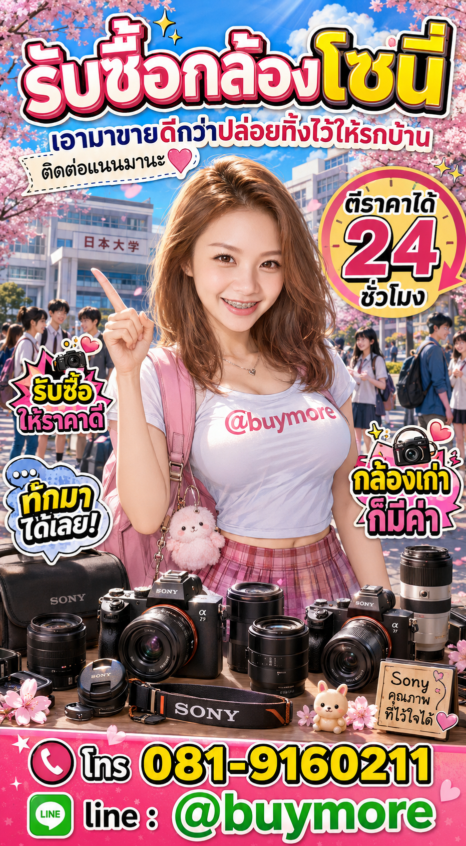 รับซื้อกล้องโซนี่มือสอง Buymore.in.th ติดต่อประเมินราคา 24 ชั่วโมง