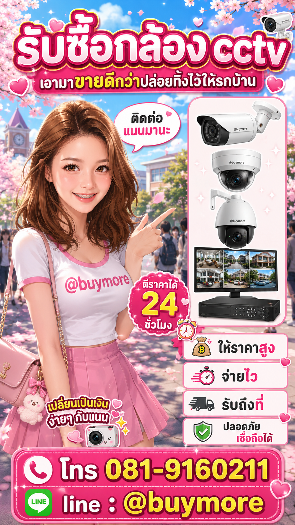 รับซื้อกล้อง CCTV Buymore.in.th ติดต่อประเมินราคา 24 ชั่วโมง
