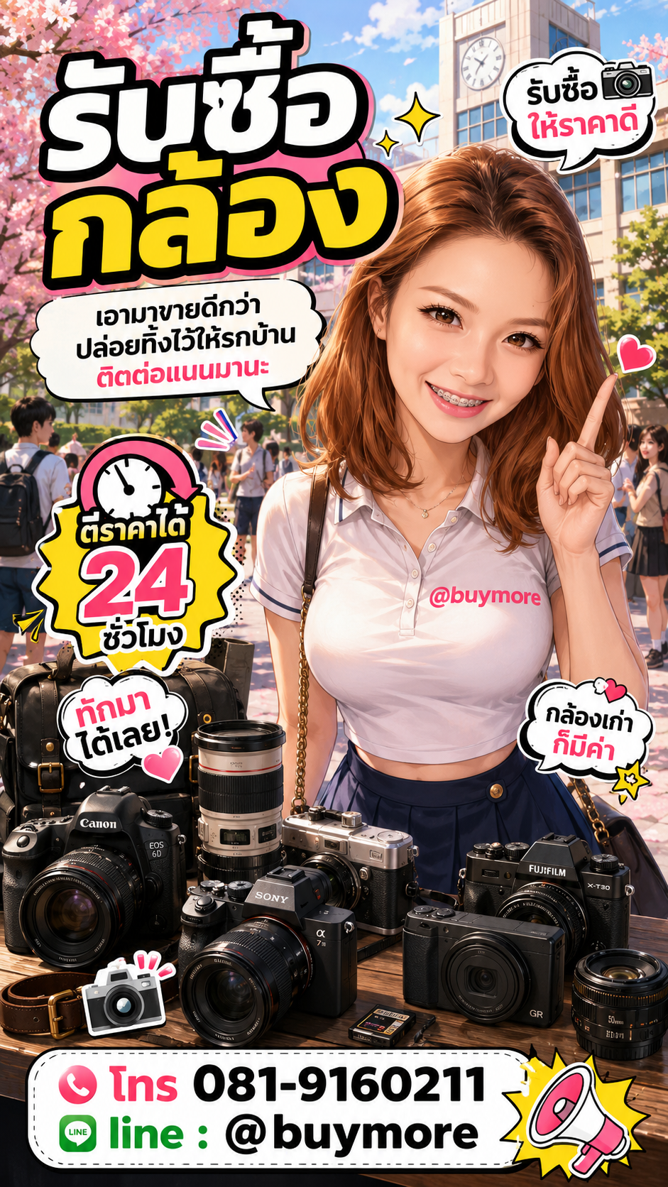 รับซื้อกล้องมือสอง Buymore.in.th ติดต่อประเมินราคา 24 ชั่วโมง