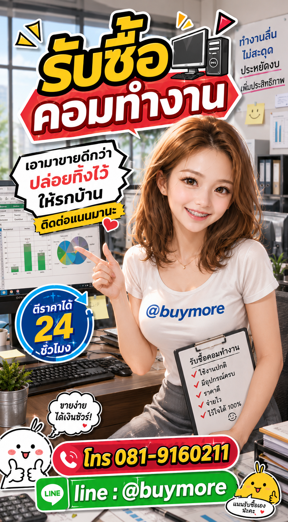 รับซื้อคอมทำงาน Buymore.in.th ติดต่อประเมินราคา 24 ชั่วโมง