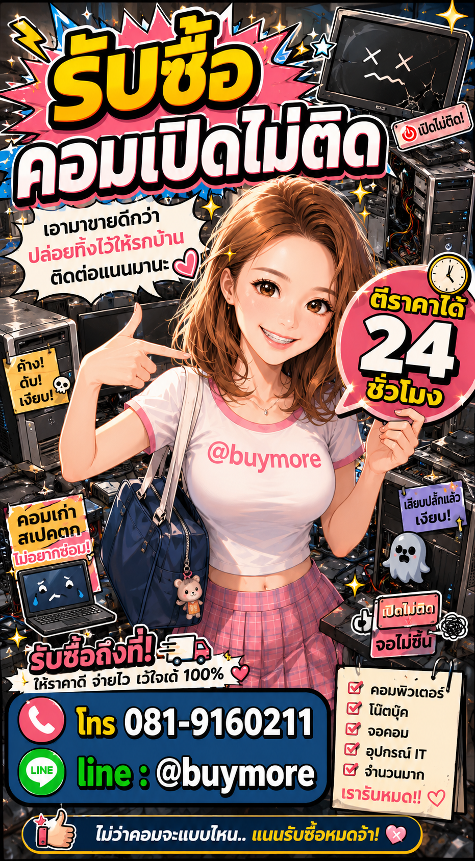 รับซื้อคอมเปิดไม่ติด Buymore.in.th ติดต่อประเมินราคา 24 ชั่วโมง