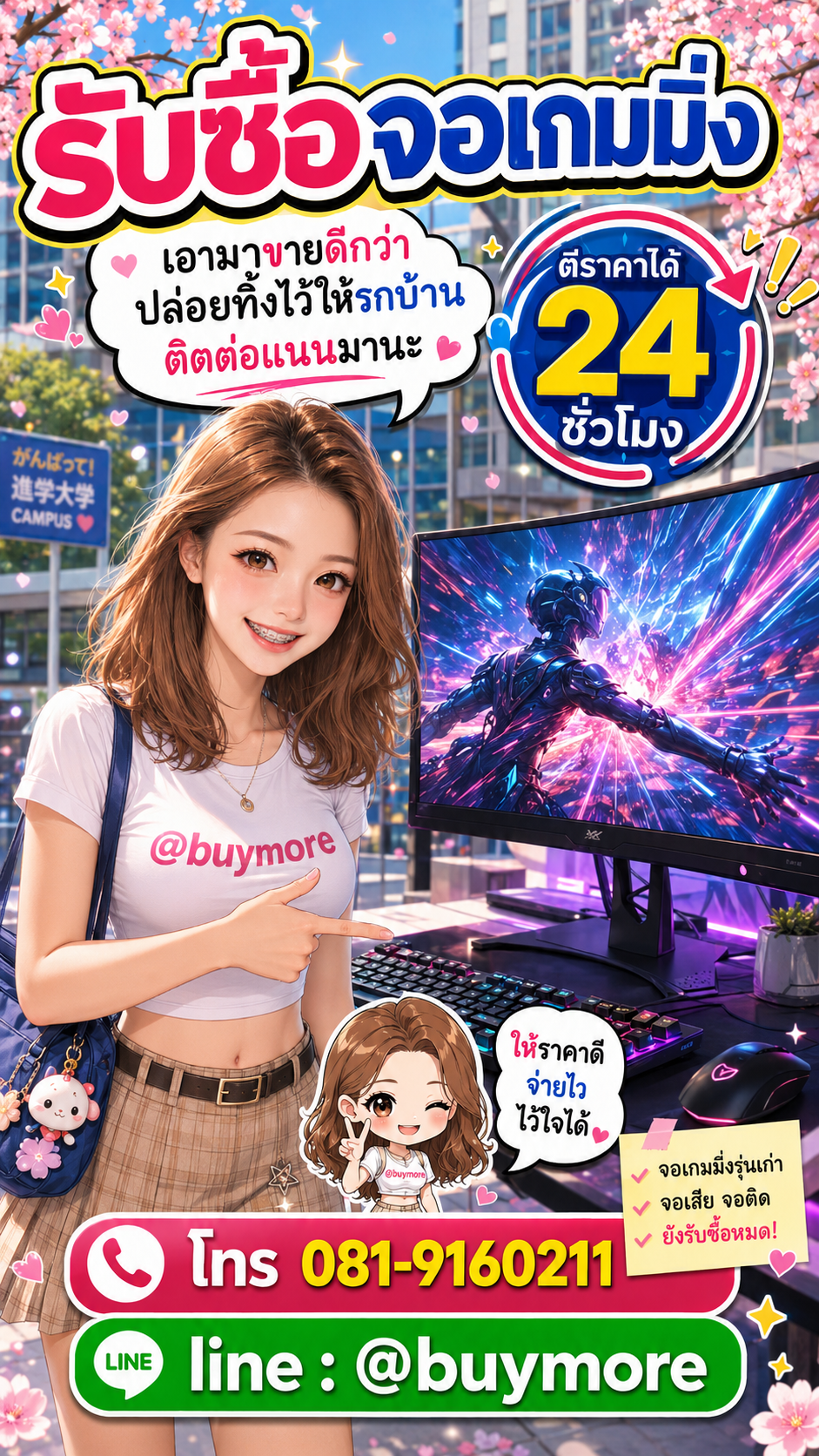 รับซื้อจอเกมมิ่ง Buymore.in.th ติดต่อประเมินราคา 24 ชั่วโมง