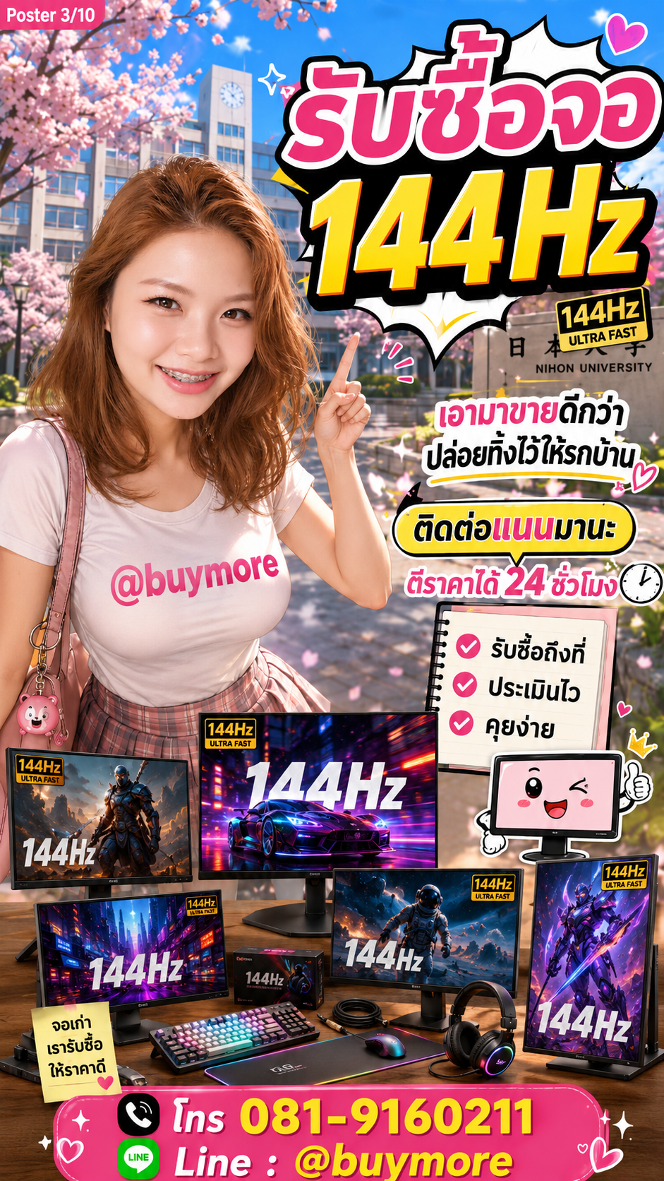 รับซื้อจอ 144hz Buymore.in.th ติดต่อประเมินราคา 24 ชั่วโมง