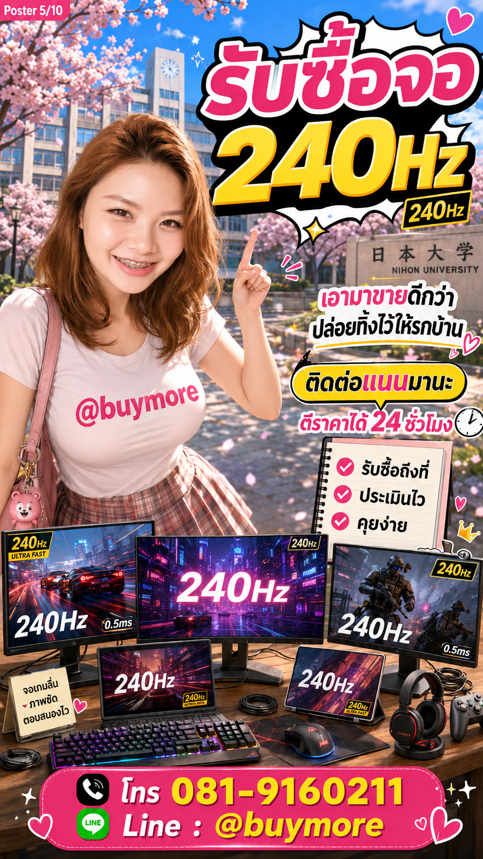 รับซื้อจอ 240hz Buymore.in.th ติดต่อประเมินราคา 24 ชั่วโมง