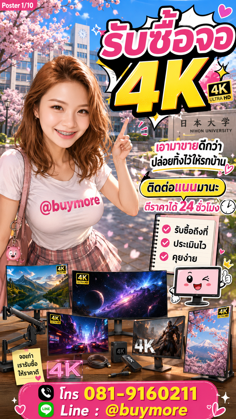 รับซื้อจอ 4k Buymore.in.th ติดต่อประเมินราคา 24 ชั่วโมง