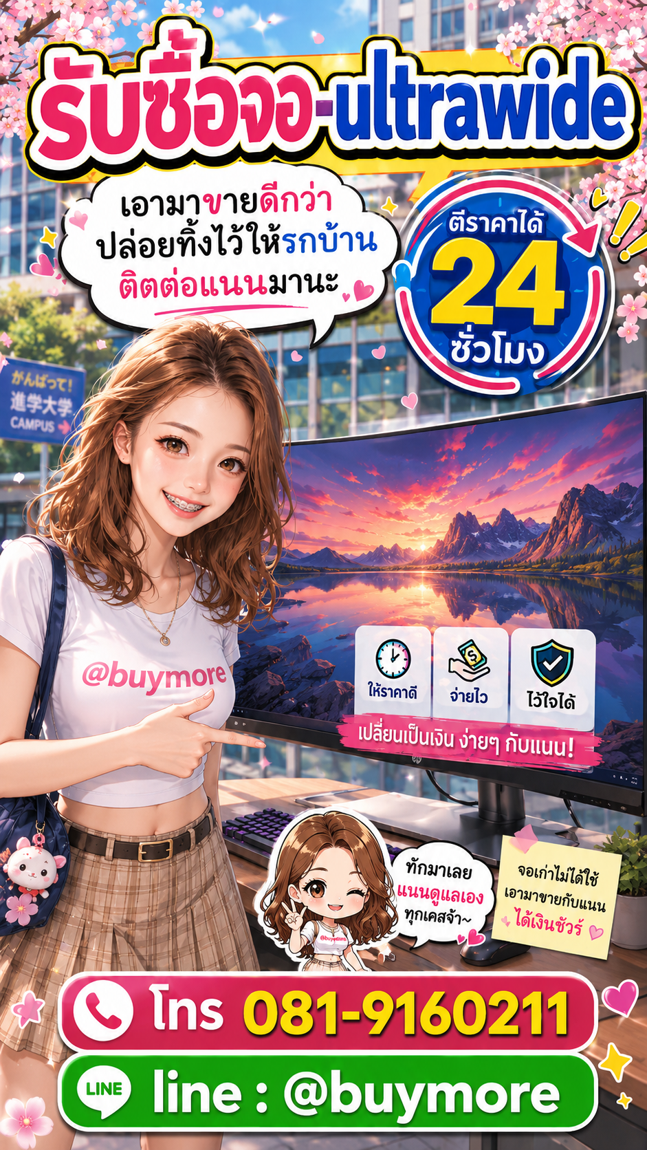 รับซื้อจอ Utrawide Buymore.in.th ติดต่อประเมินราคา 24 ชั่วโมง