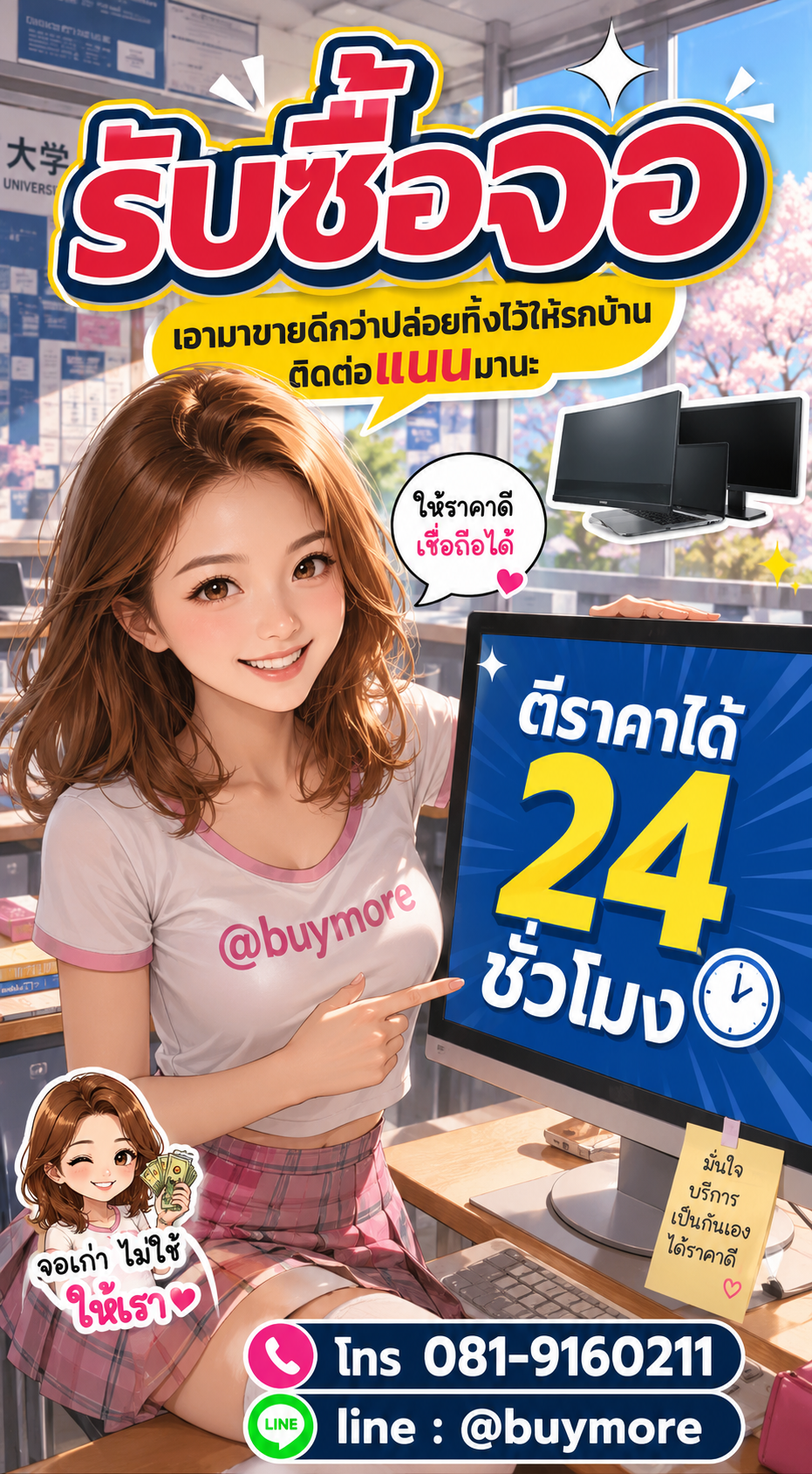 รับซื้อจอ Buymore.in.th ติดต่อประเมินราคา 24 ชั่วโมง
