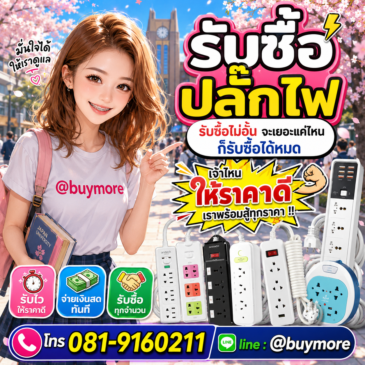 Buymore รับซื้อปลั๊กไฟและยังมีสินค้าจำหน่ายราคาพิเศษ