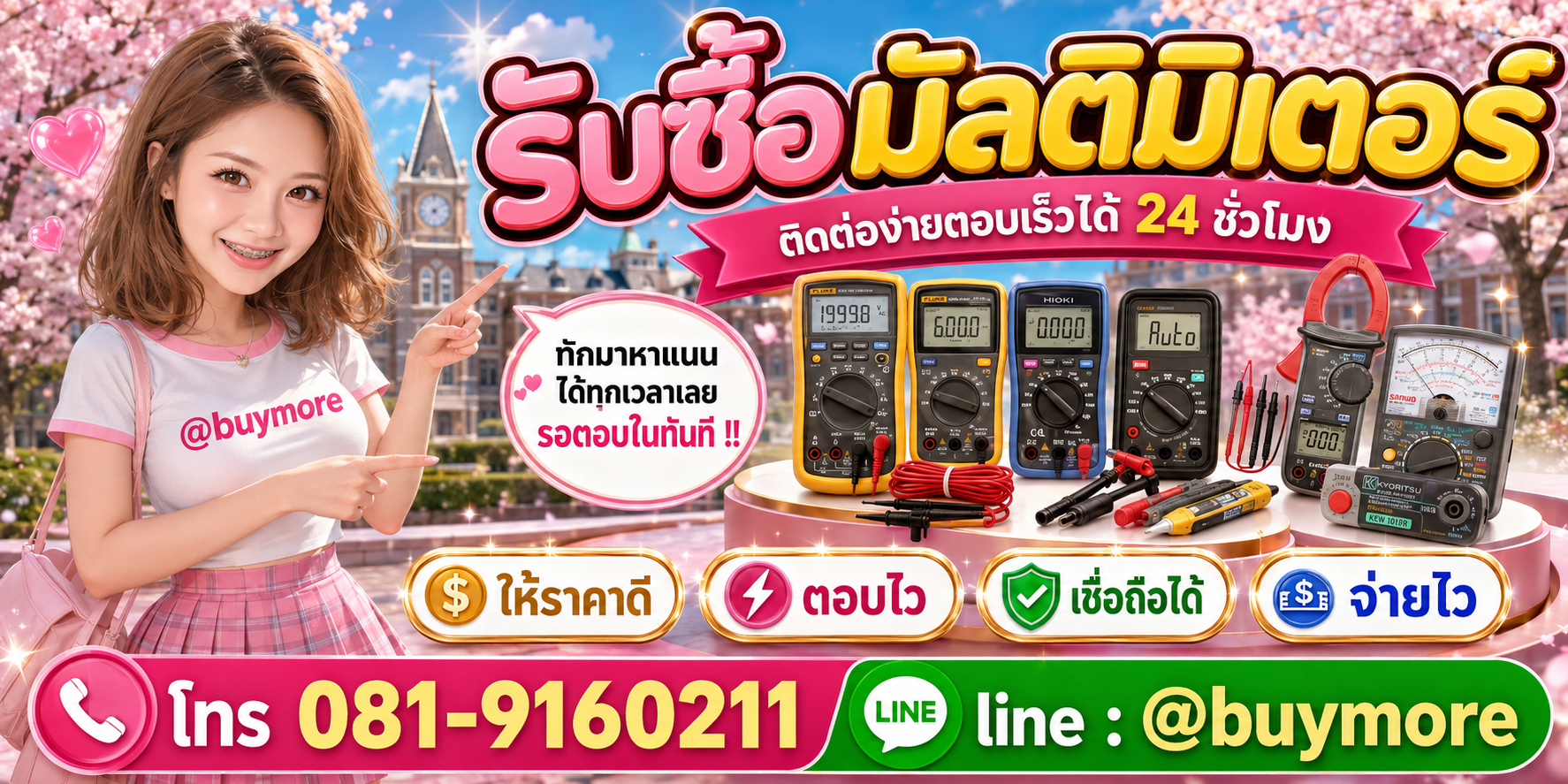 รับซื้อมัลติมิเตอร์ ติดต่อ Buymore LINE @buymore