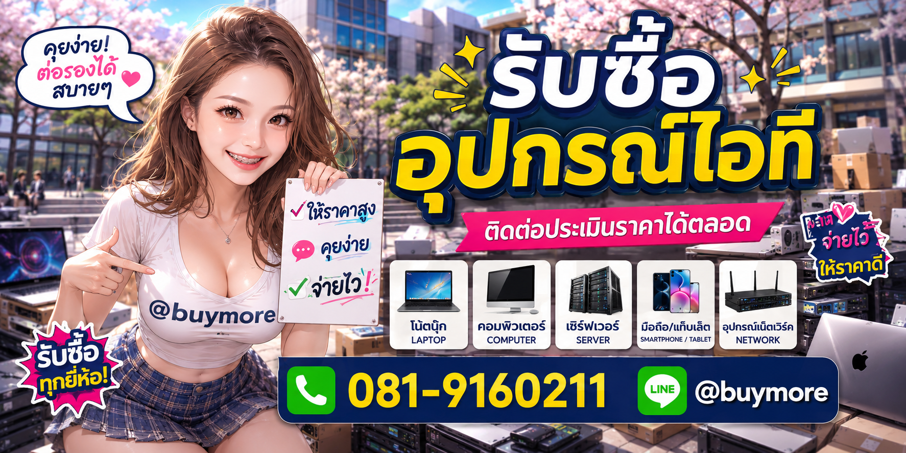 รับซื้อ อุปกรณ์ไอที ติดต่อประเมินราคาได้ตลอด คุยง่าย ต่อรองได้สบาย ๆ