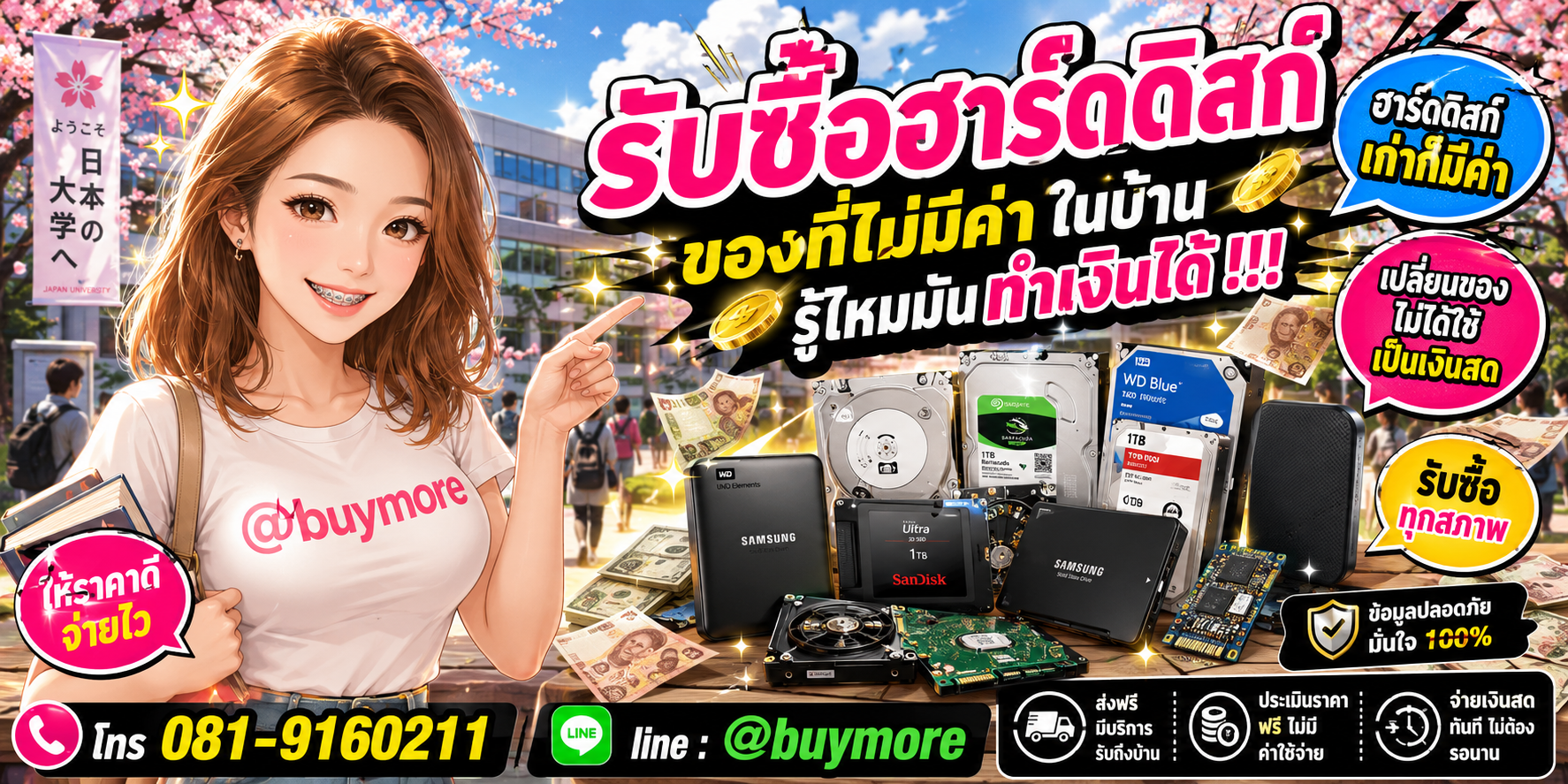 รับซื้อ  ฮาร์ดดิสก์ มือสอง เก่า ใช้แล้ว จำนวนมาก