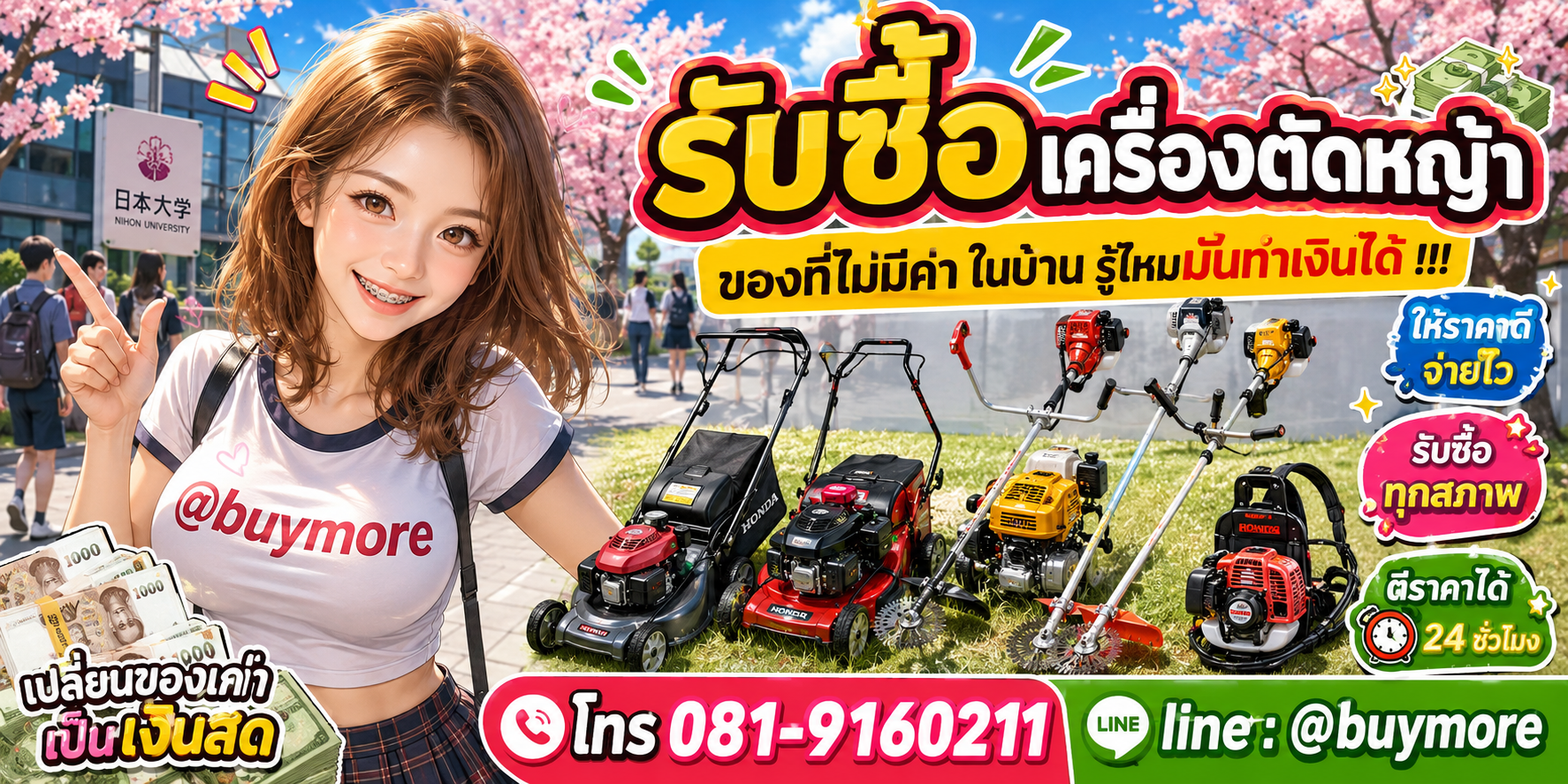 รับซื้อเครื่องตัดหญ้า รับซื้อไม่อั้น จะเยอะแค่ไหนก็รับซื้อได้หมด