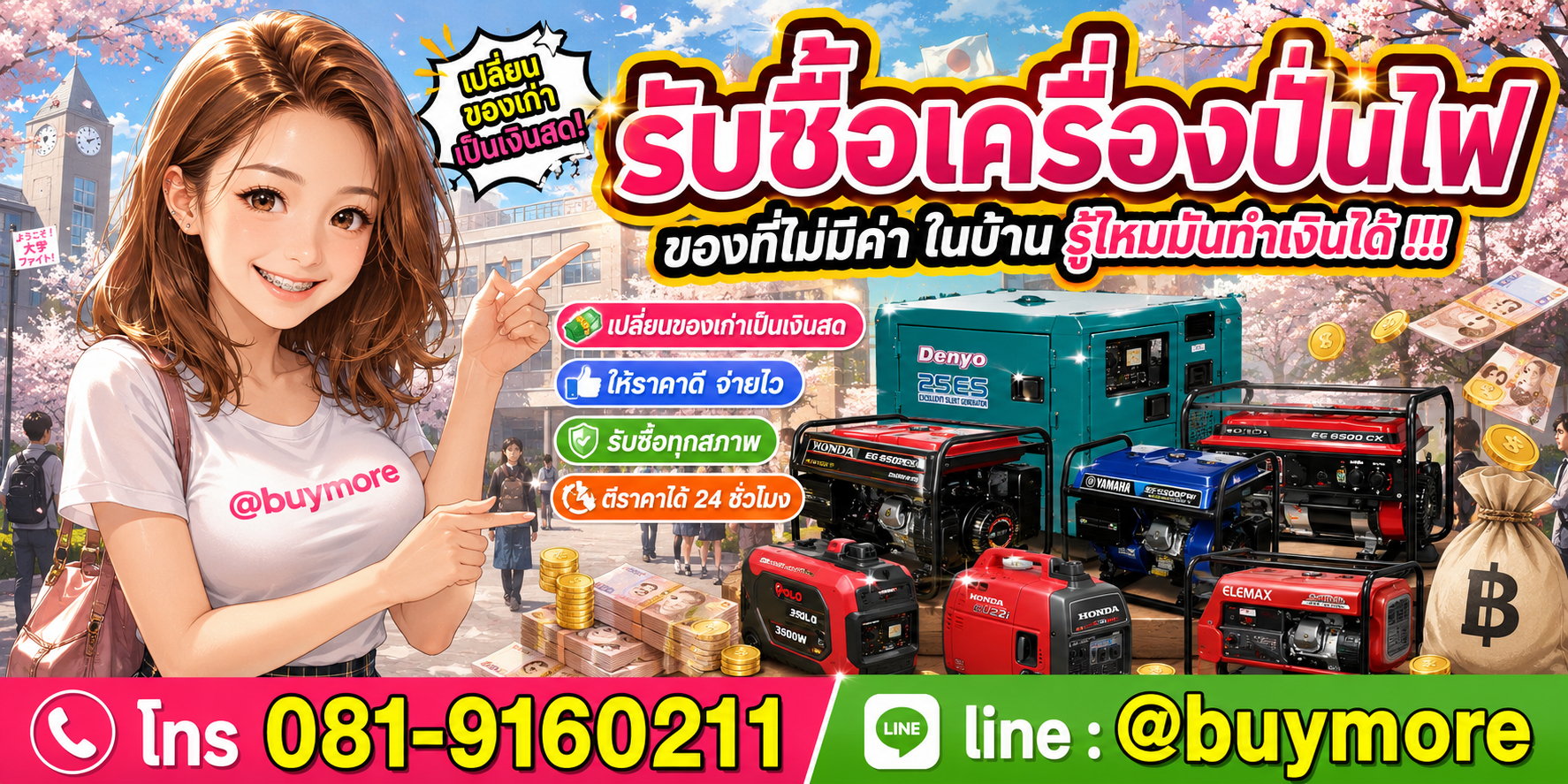 รับซื้อเครื่องปั่นไฟ รับซื้อไม่อั้น จะเยอะแค่ไหนก็รับซื้อได้หมด