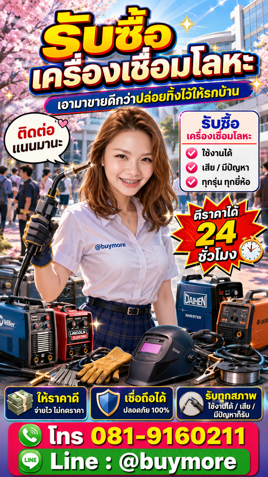 รับซื้อเครื่องเชื่อมโลหะ Buymore.in.th ติดต่อประเมินราคา 24 ชั่วโมง
