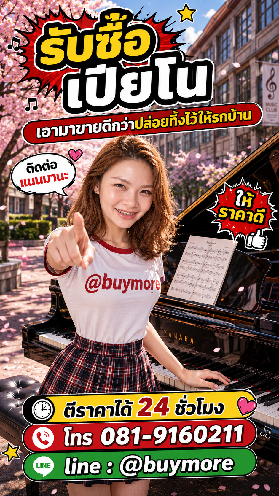 รับซื้อเปียโน Buymore.in.th ติดต่อประเมินราคา 24 ชั่วโมง