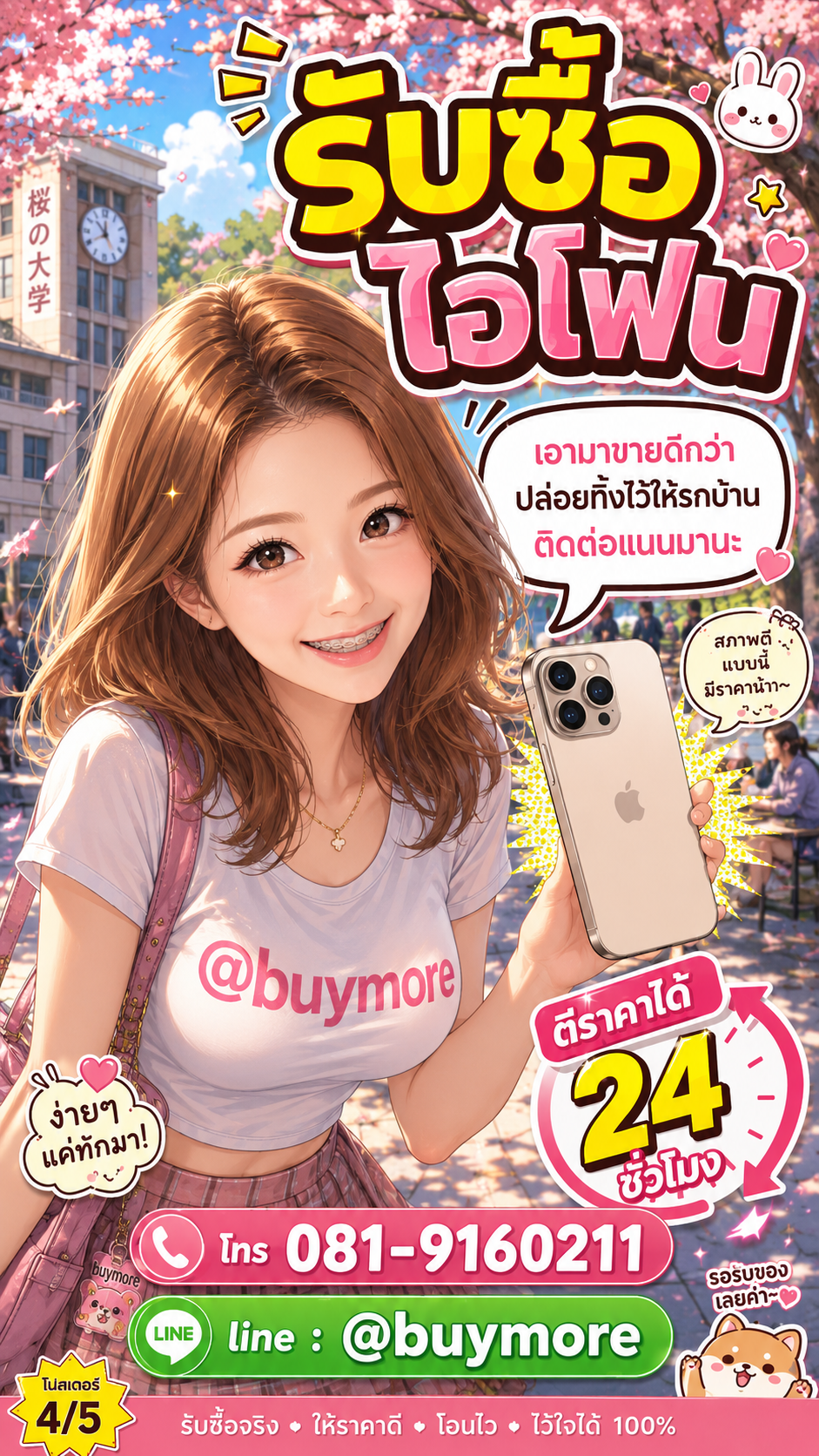 รับซื้อ ไอโฟน Buymore.in.th ติดต่อประเมินราคา 24 ชั่วโมง