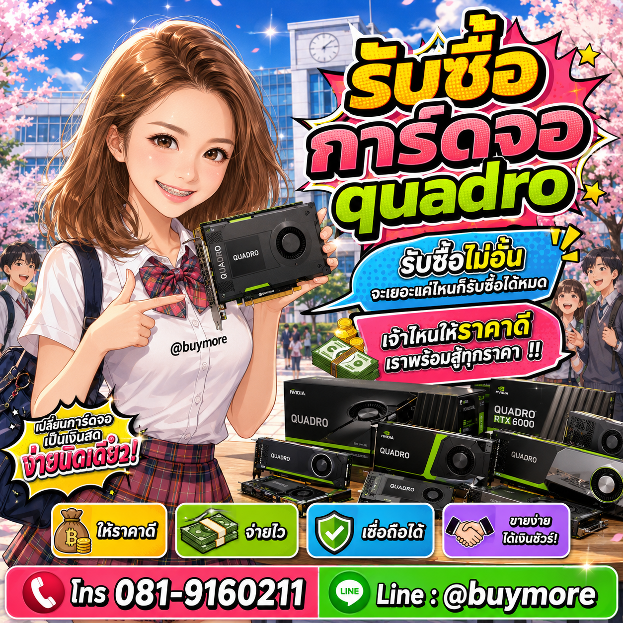 Buymore รับซื้อการ์ดจอ quadroและอะไหล่คอมพิวเตอร์