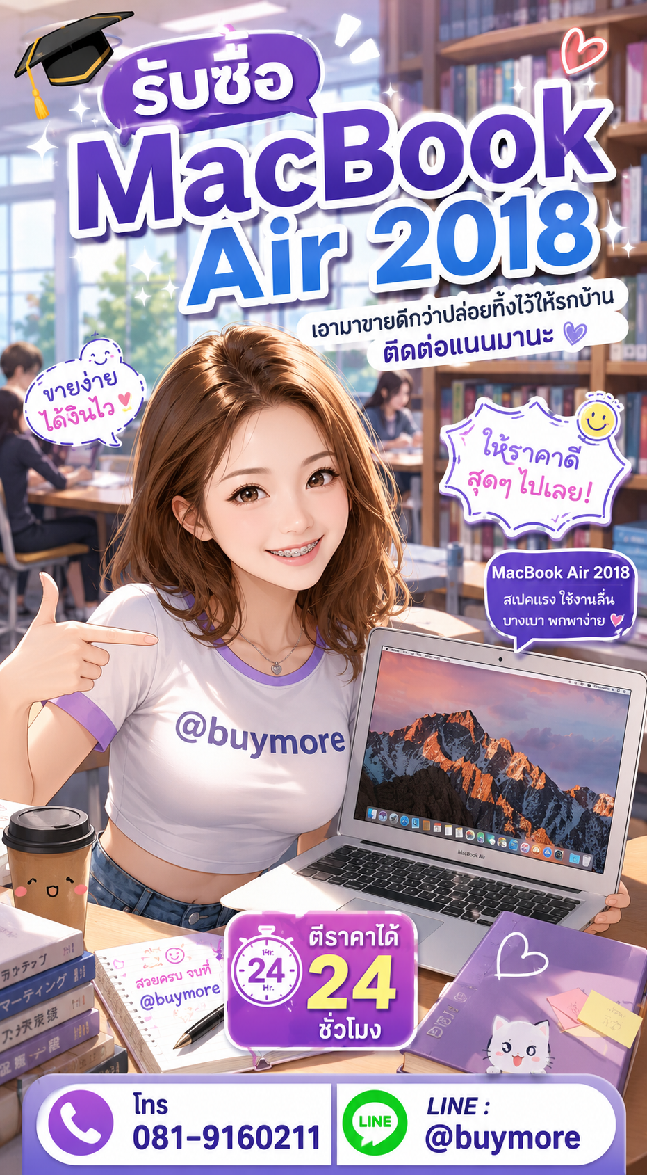 รับซื้อ macbook air 2018 มือสอง Buymore.in.th