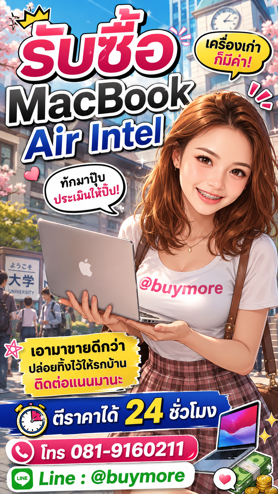 รับซื้อ macbook air intel มือสอง Buymore.in.th