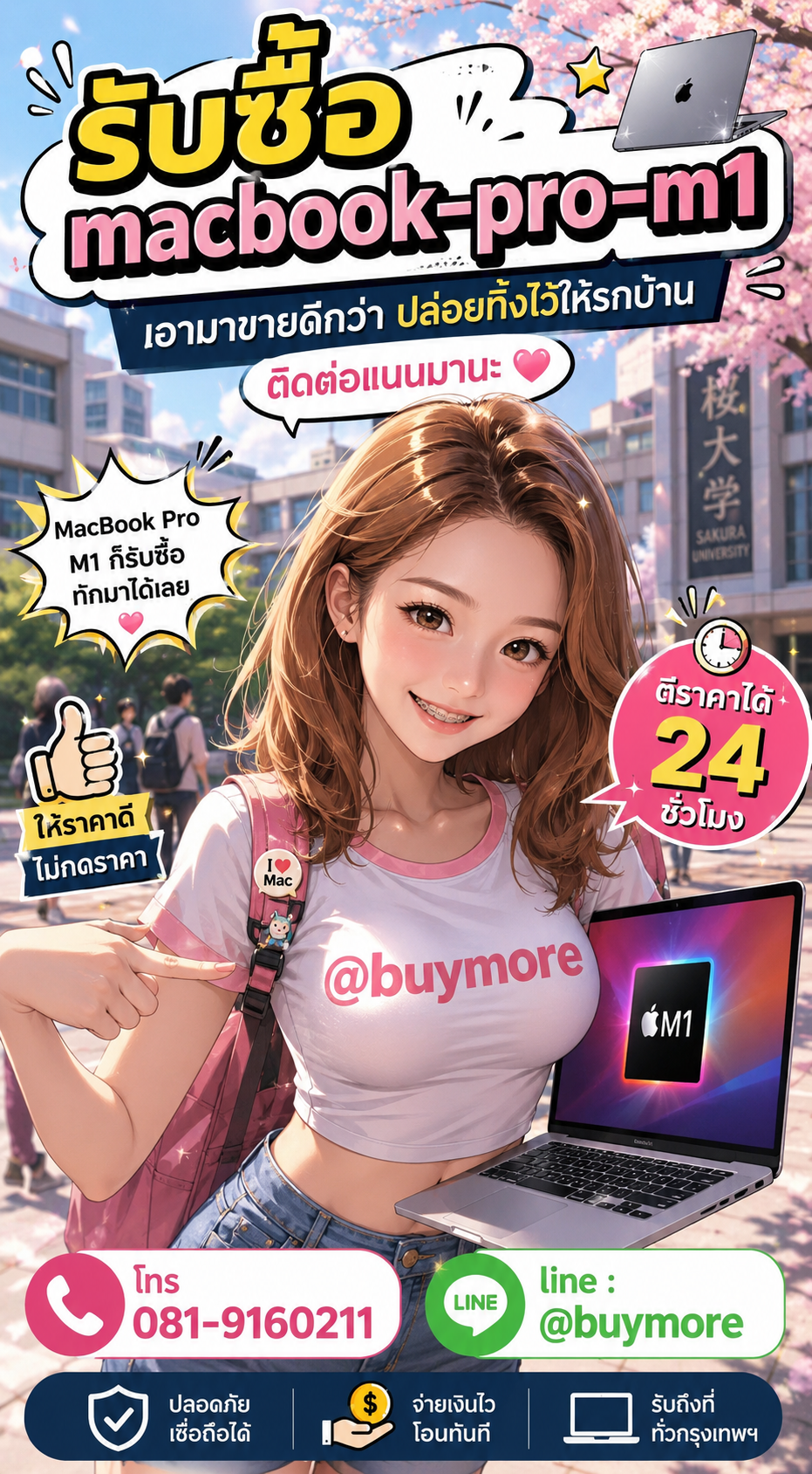 รับซื้อ macbook pro m1 มือสอง Buymore.in.th