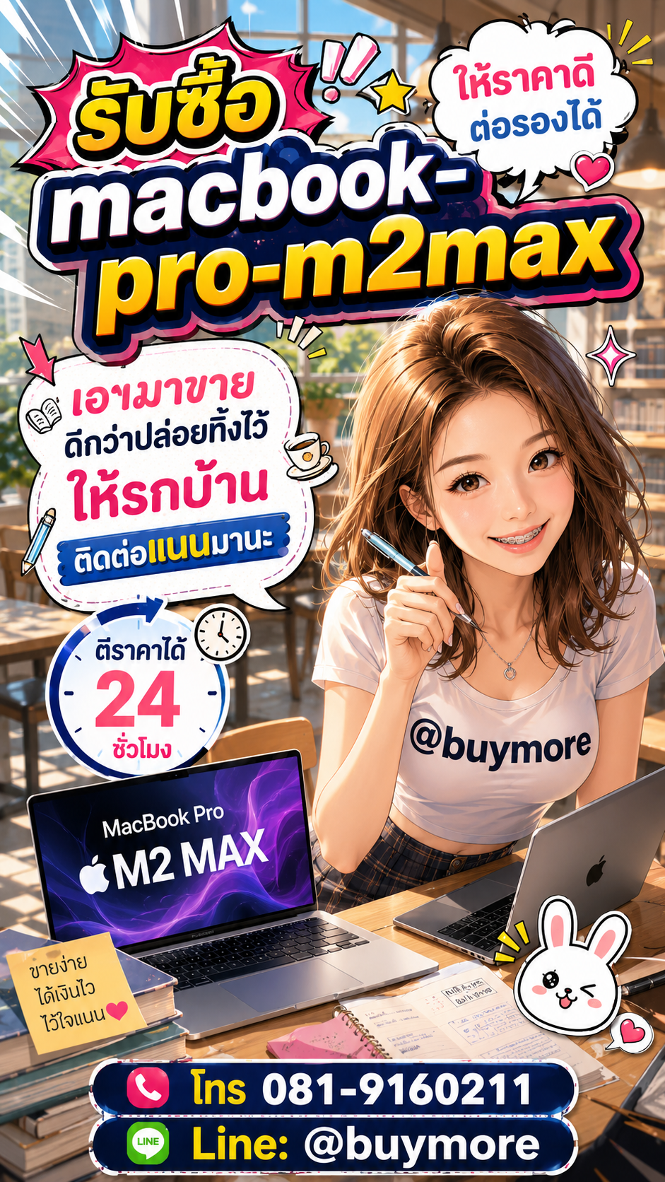 รับซื้อ macbook pro m2max มือสอง Buymore.in.th