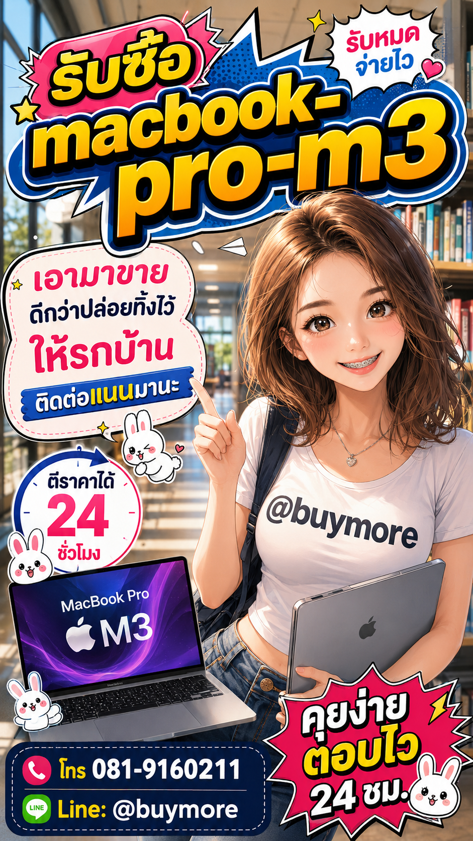 รับซื้อ macbook pro m3 มือสอง Buymore.in.th