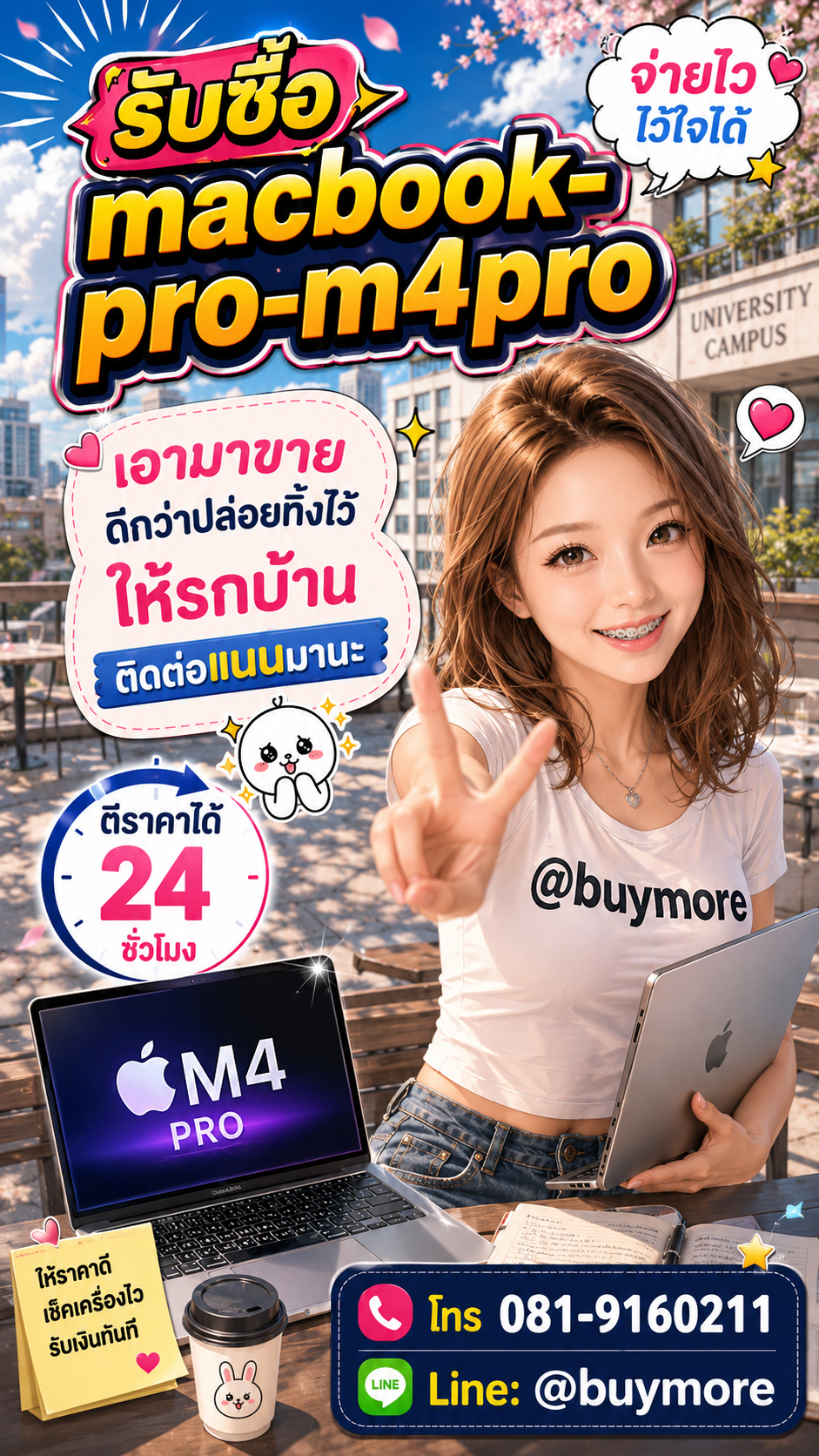 รับซื้อ macbook pro m4pro มือสอง Buymore.in.th