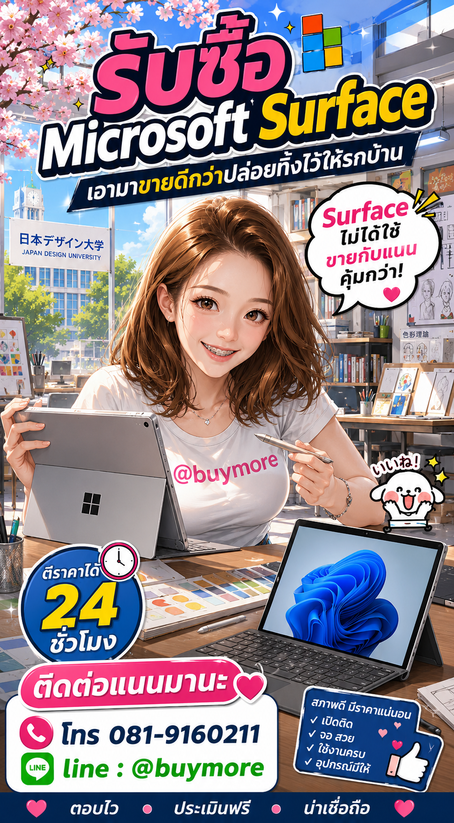 รับซื้อmicrosoft surface Buymore.in.th ติดต่อประเมินราคา 24 ชั่วโมง