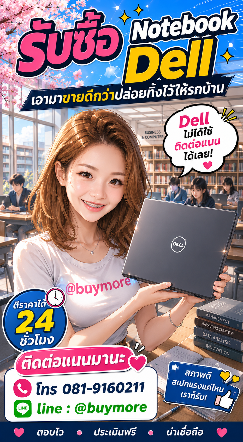 รับซื้อnotebook dell Buymore.in.th ติดต่อประเมินราคา 24 ชั่วโมง