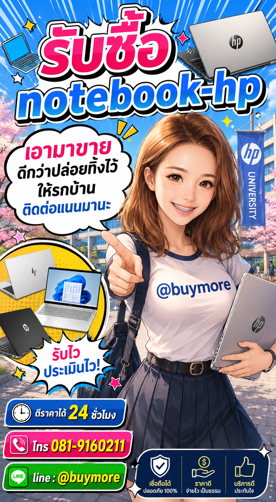 รับซื้อnotebook  hp Buymore.in.th ติดต่อประเมินราคา 24 ชั่วโมง