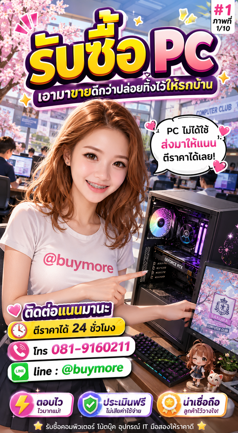 รับซื้อpc Buymore.in.th ติดต่อประเมินราคา 24 ชั่วโมง