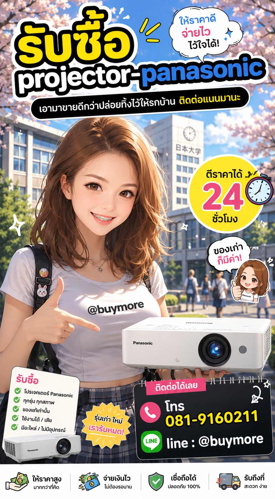 รับซื้อprojector panasonic Buymore.in.th ติดต่อประเมินราคา 24 ชั่วโมง