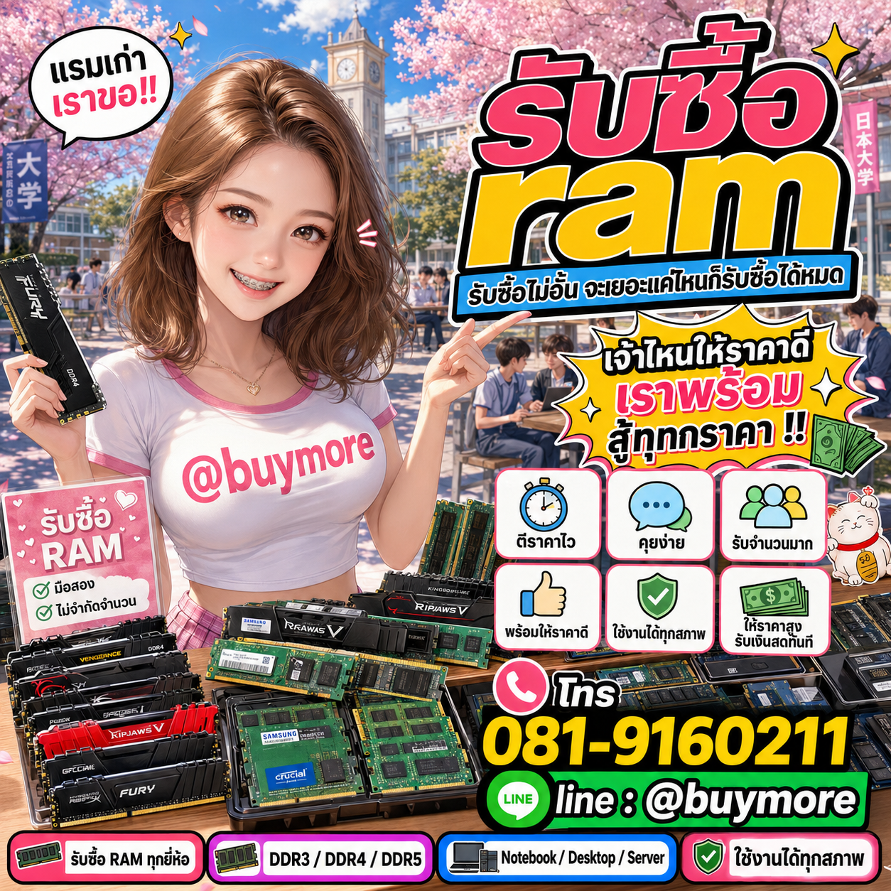 Buymore รับซื้อ RAM และอะไหล่คอมพิวเตอร์