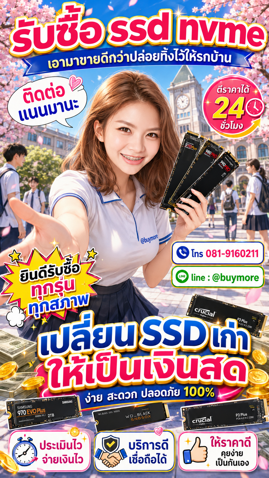 รับซื้อ ssd nvme Buymore.in.th ติดต่อประเมินราคา 24 ชั่วโมง