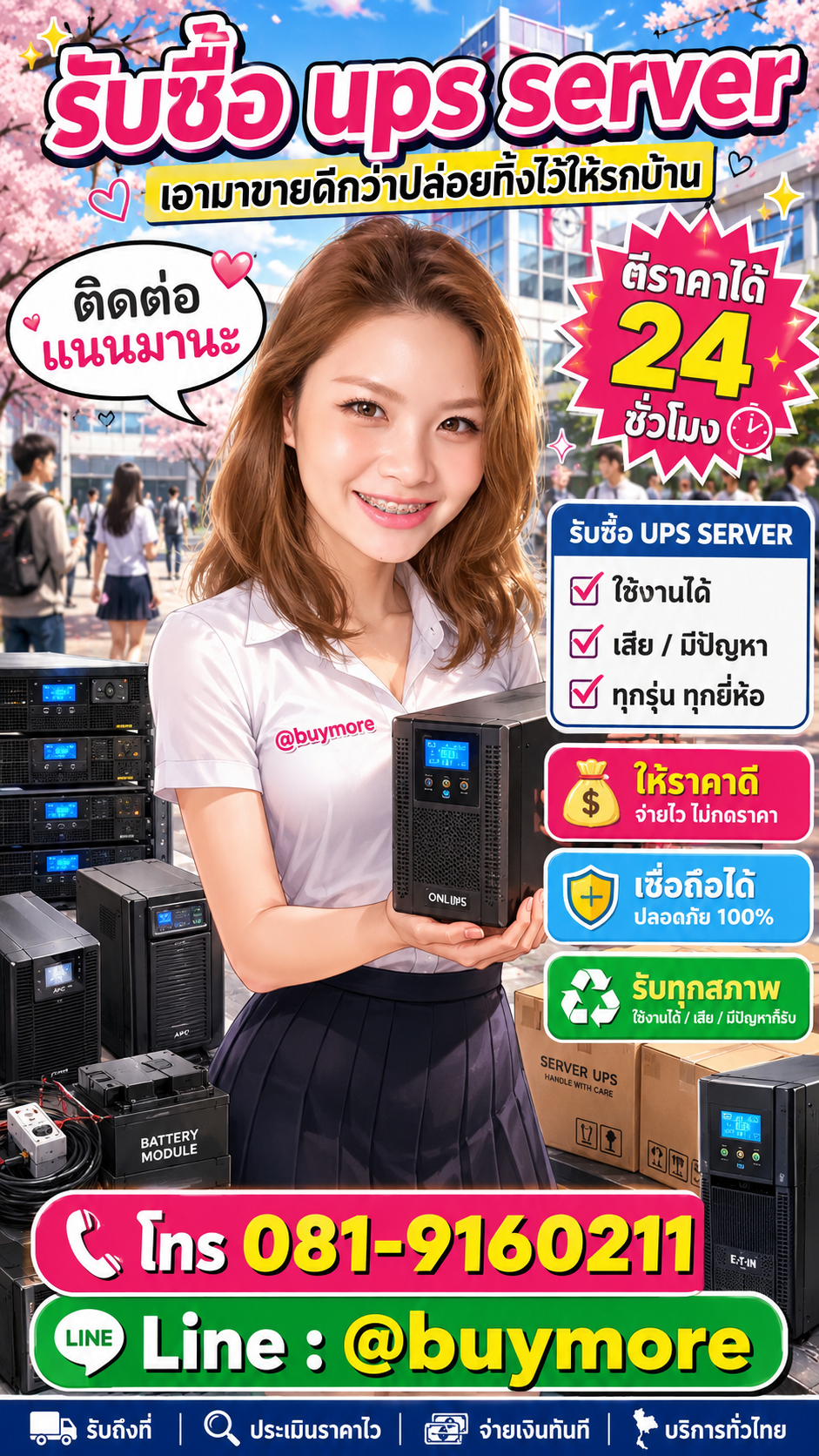 รับซื้อ UPS Server Buymore.in.th ติดต่อประเมินราคา 24 ชั่วโมง