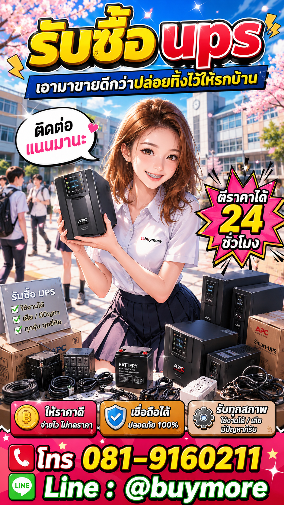 รับซื้อ UPS Buymore.in.th ติดต่อประเมินราคา 24 ชั่วโมง