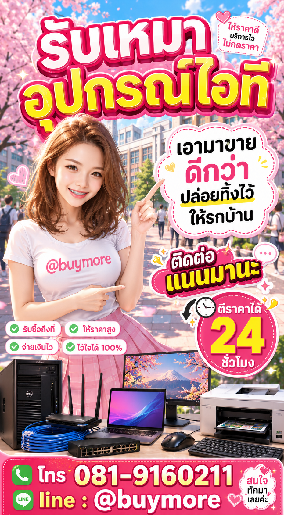 รับเหมาอุปกรณ์ไอที Buymore.in.th รับซื้อเหมา คอมมือสอง คอมเก่า จำนวนมาก